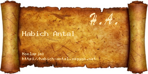 Habich Antal névjegykártya